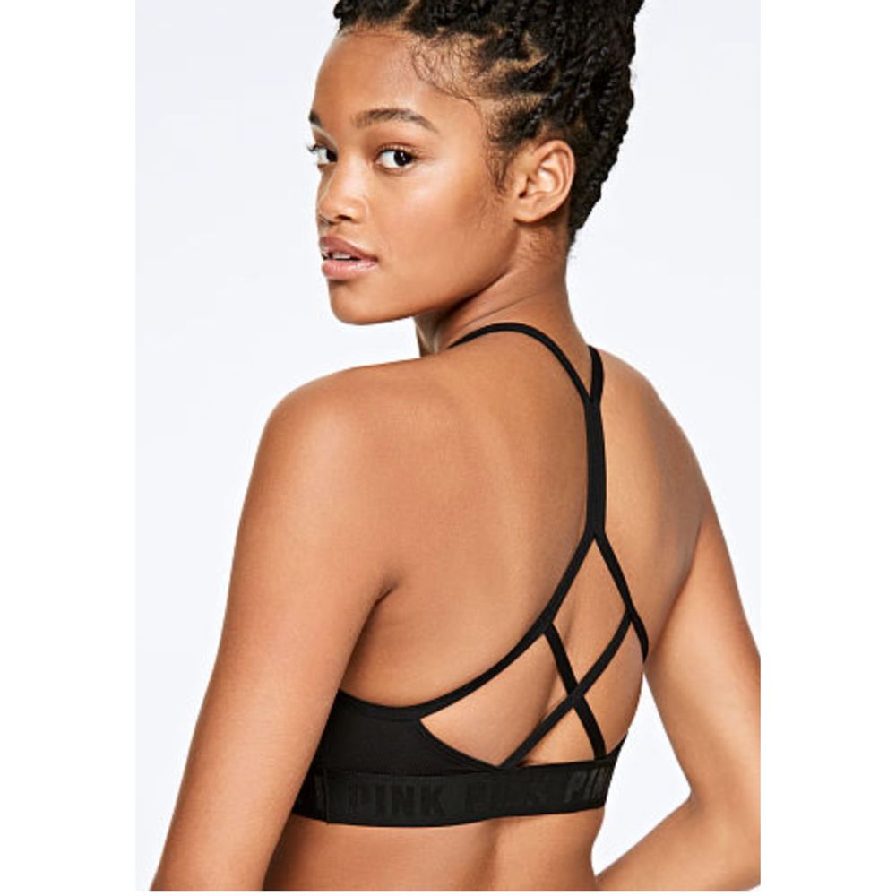 PINK Small sports bra in multicolor pattern